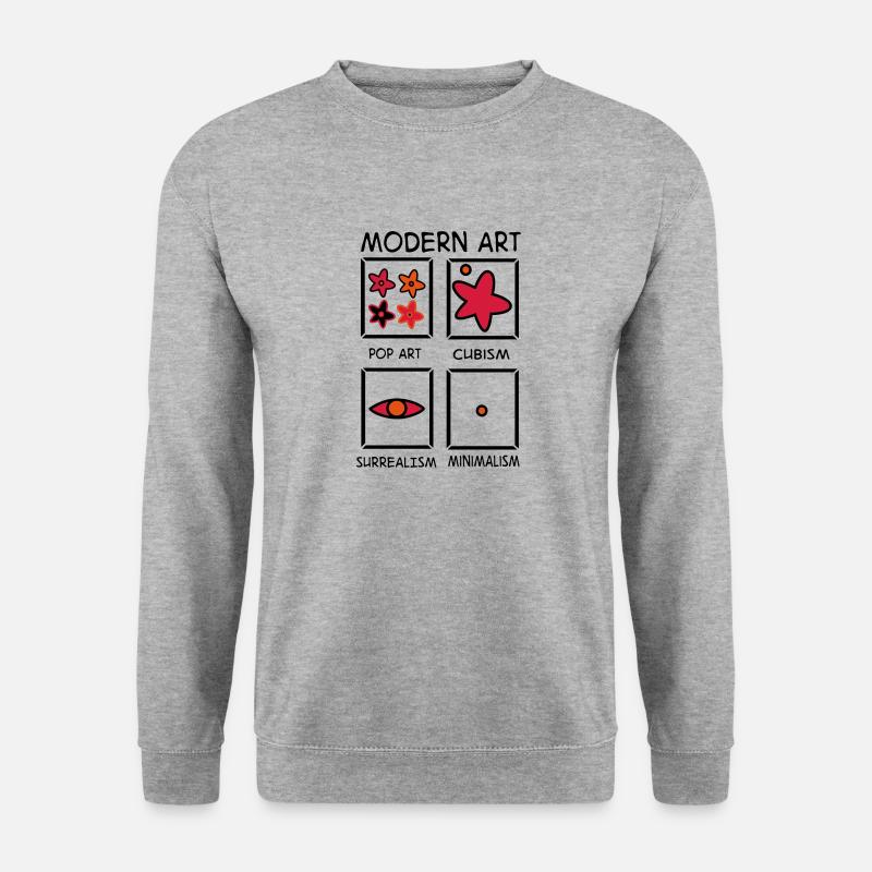 Kunst - Unisex Pullover - Weißgrau meliert