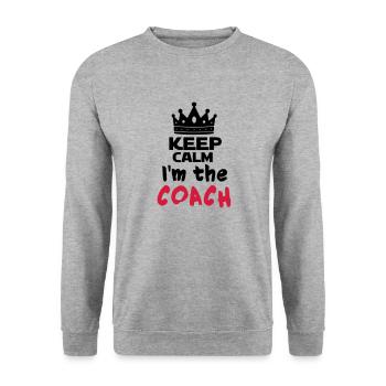 I'm the coach - Sweat-shirt Unisexe - gris chiné - Devant - Alina (178cm) & Michal (187cm)