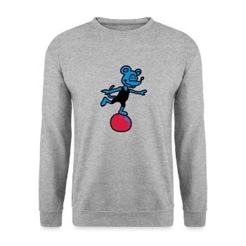 sporting mouse 3 - Unisex Sweatshirt - salt & pepper - Front - Alina (178cm) & Michal (187cm)