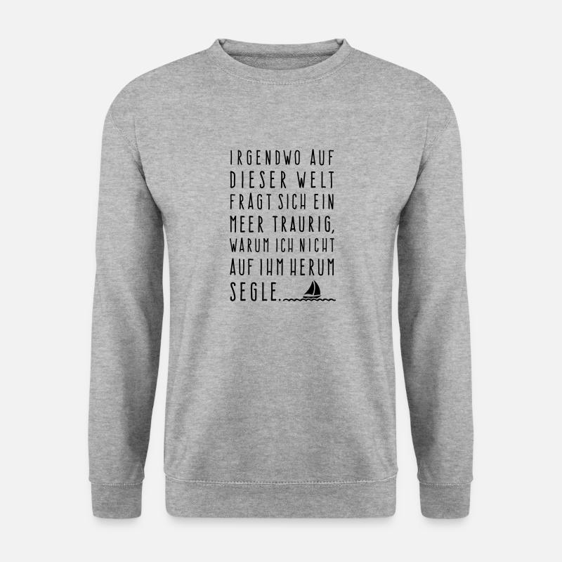 Das traurige Meer - Unisex Pullover - Weißgrau meliert