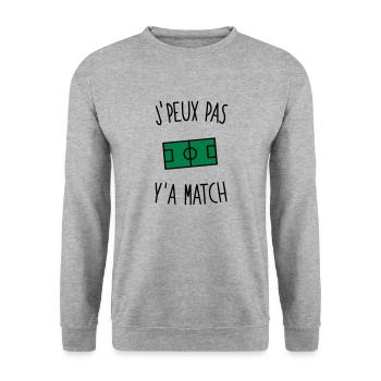 J'peux pas y'a match - Sweat-shirt Unisexe - gris chiné - Devant - Alina (178cm) & Michal (187cm)