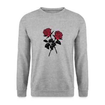 roses - Sweat-shirt Unisexe - gris chiné - Devant - Alina (178cm) & Michal (187cm)
