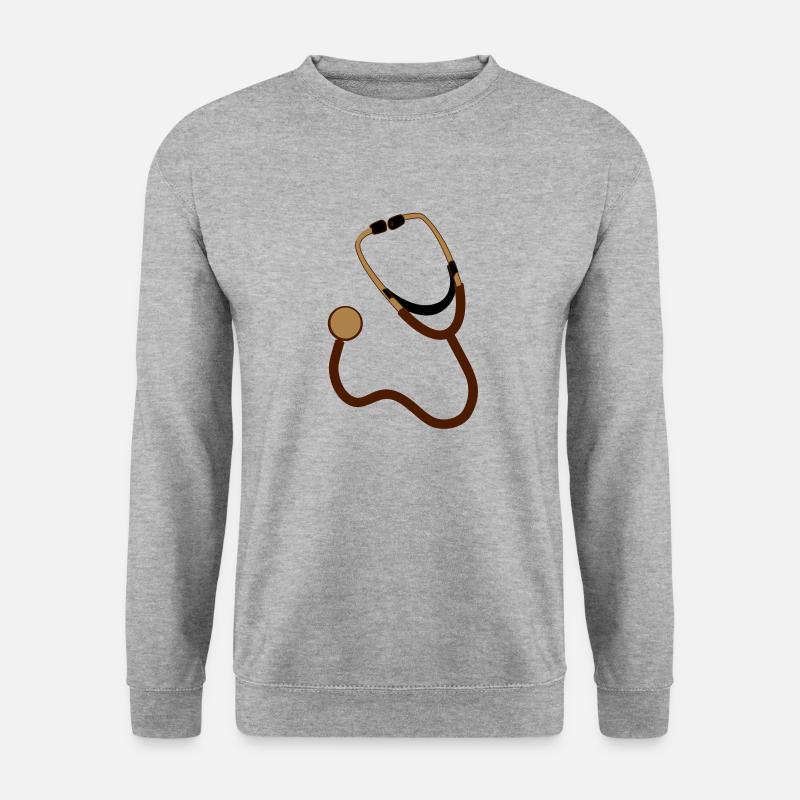 Stethoskop - Unisex Pullover - Weißgrau meliert