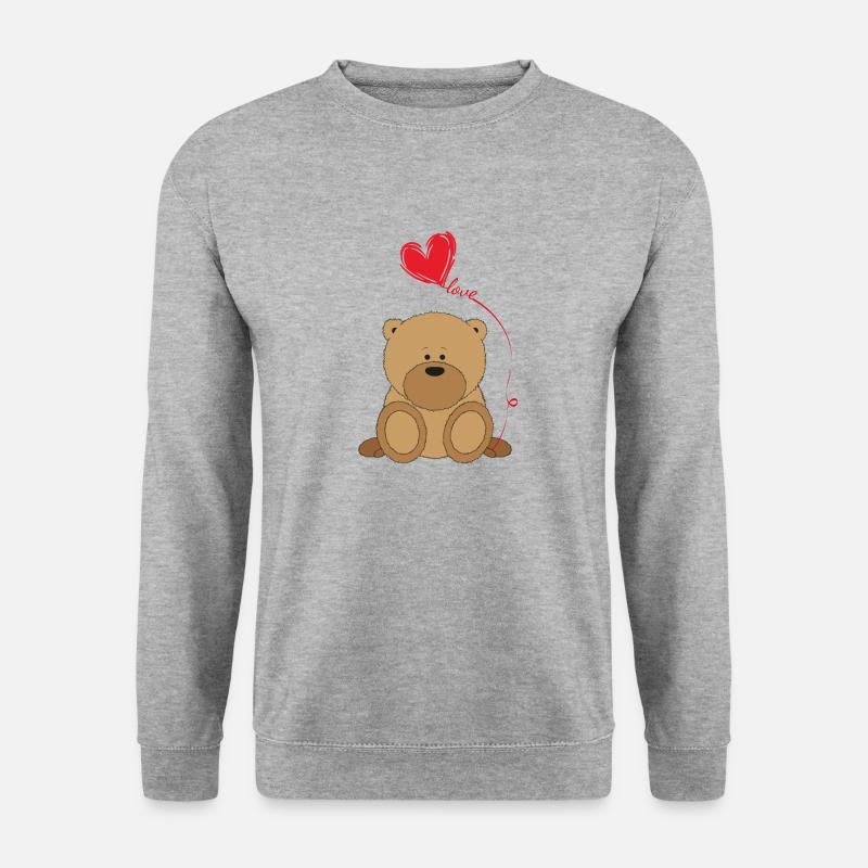 Teddy Love - Unisex Pullover - Weißgrau meliert