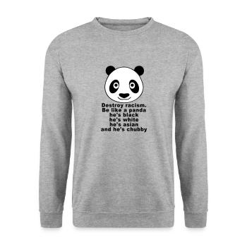Chubby Panda - Unisex Sweatshirt - salt & pepper - Front - Alina (178cm) & Michal (187cm)