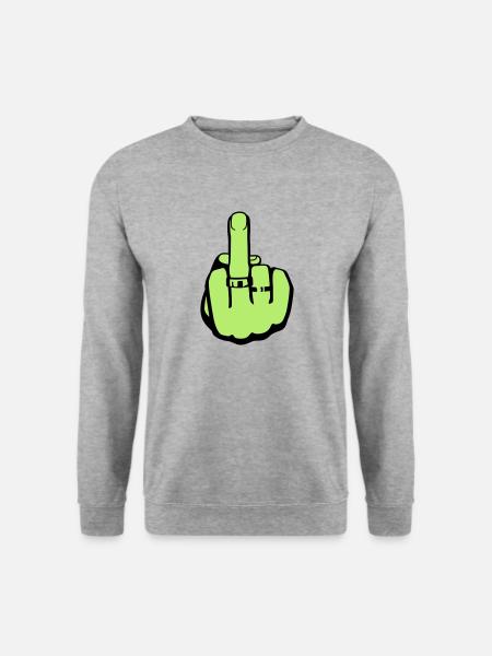 Finger Frauen - Unisex Pullover - Weißgrau meliert