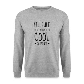 Parrain / Marraine / Filleule / Filleul - Sweat-shirt Unisexe - gris chiné - Devant - Alina (178cm) & Michal (187cm)