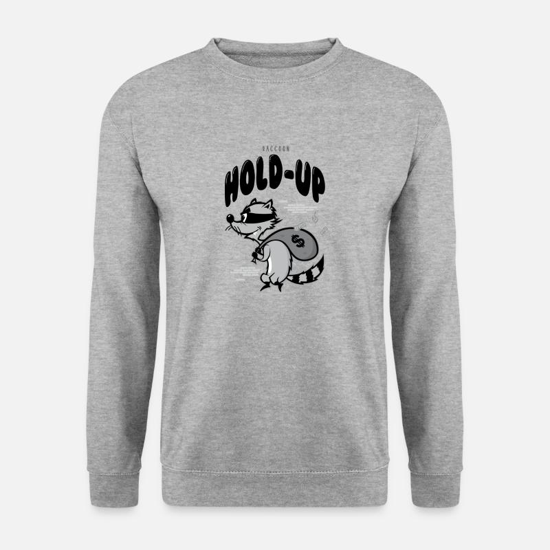 Waschbär halten - Unisex Pullover - Weißgrau meliert