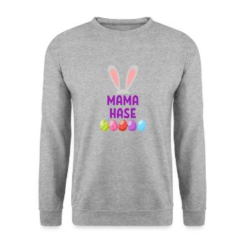 Mama Easter Spring Gift Easter - Unisex Sweatshirt - salt & pepper - Front - Alina (178cm) & Michal (187cm)