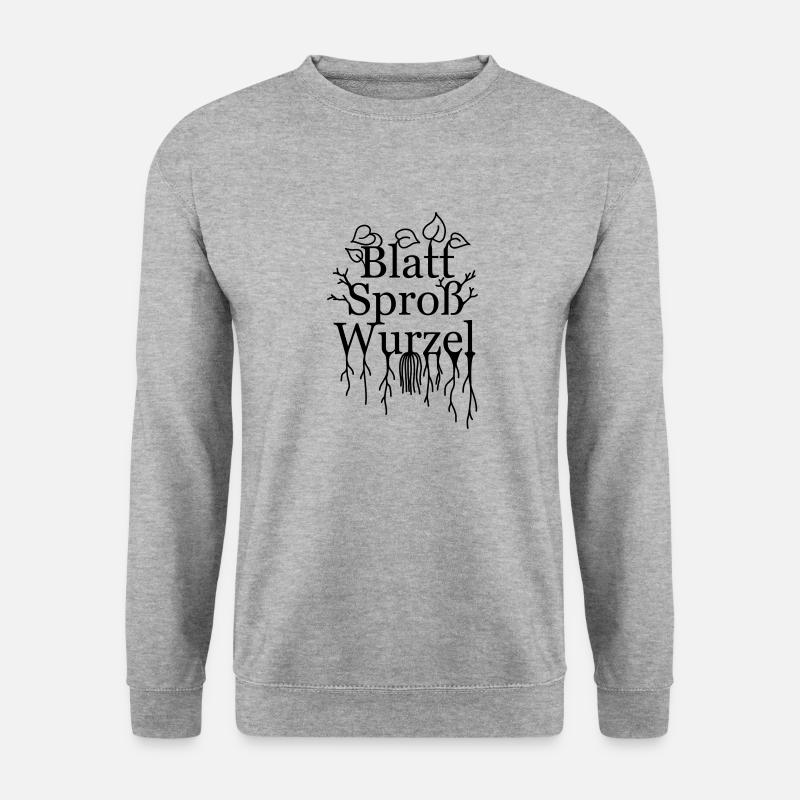 Die drei Grundorgane der Kormophyten - Unisex Pullover - Weißgrau meliert