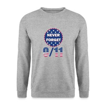9/11 Never Forget 2001 - Unisex Sweatshirt - salt & pepper - Front - Alina (178cm) & Michal (187cm)