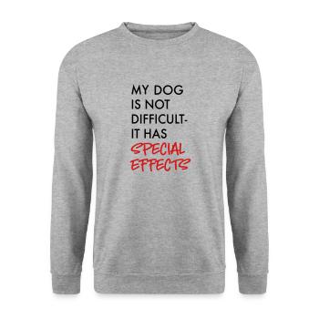 schwieriger Hund - Unisex Pullover - Weißgrau meliert - Vorne - Alina (178cm) & Michal (187cm)