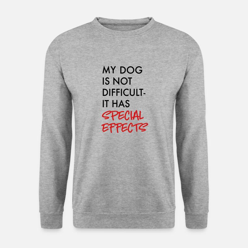 schwieriger Hund - Unisex Pullover - Weißgrau meliert