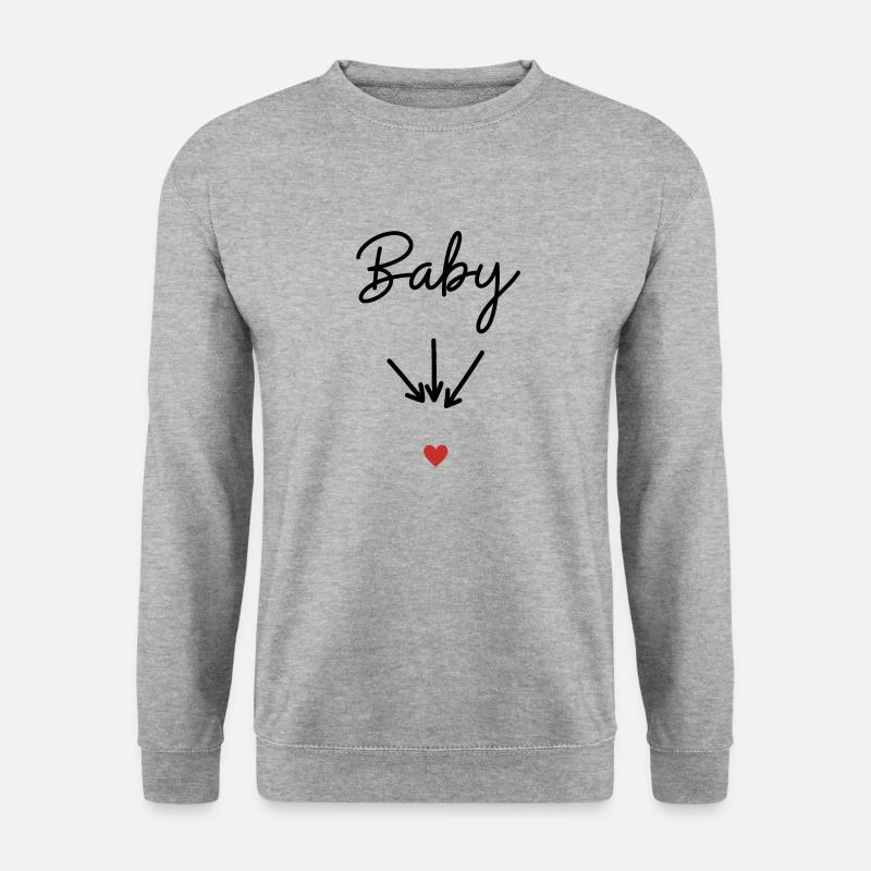 Baby- Geschenkidee Mama schwanger - Unisex Pullover - Weißgrau meliert