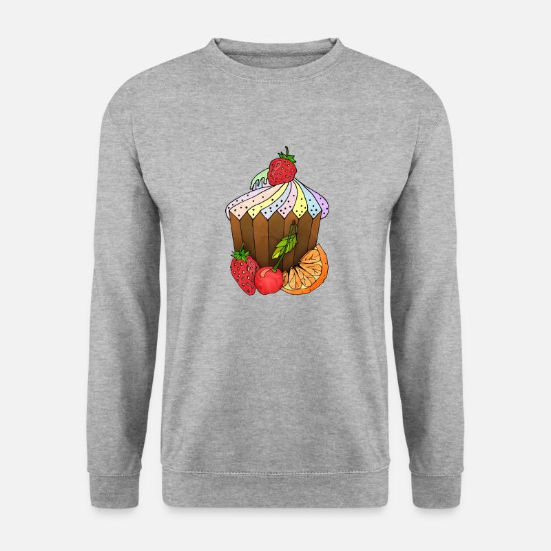 Kuchen - Unisex Pullover - Weißgrau meliert