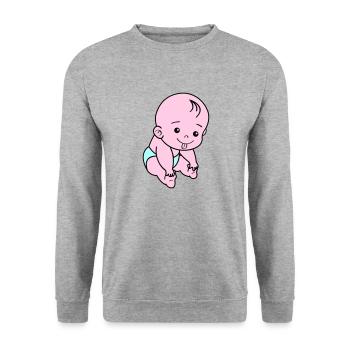 Baby - Unisex Sweatshirt - salt & pepper - Front - Alina (178cm) & Michal (187cm)