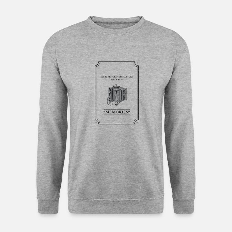 Retro Camera - Unisex Pullover - Weißgrau meliert
