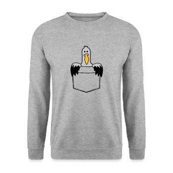 Bag Seagull On the way - Unisex Sweatshirt - salt & pepper - Front - Alina (178cm) & Michal (187cm)