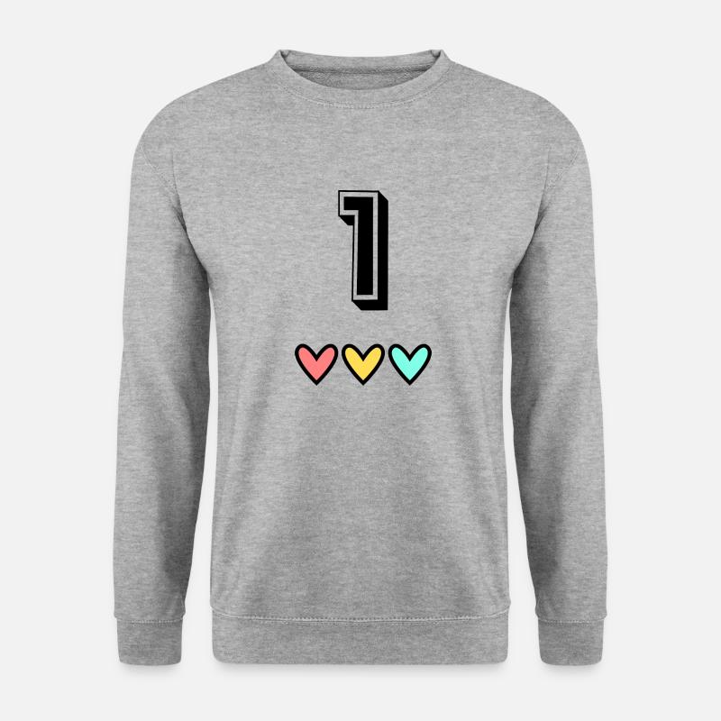 1 JAHR. 1. GEBURTSTAG. GEBURTSTAG 1 JAHR. 1 - Unisex Pullover - Weißgrau meliert