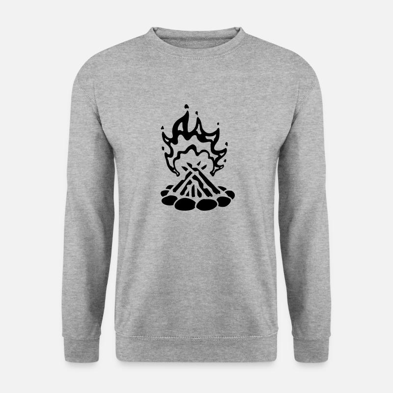 Camping Stones Campfire Fire - Unisex Sweatshirt - salt & pepper