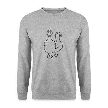 Équipe mignonnes amis oies - Sweat-shirt Unisexe - gris chiné - Devant - Alina (178cm) & Michal (187cm)