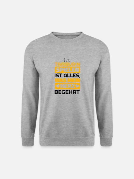 Tamburin Geschenke - Unisex Pullover - Weißgrau meliert