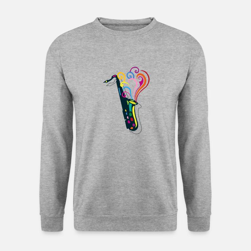 Saxophonmusik - Unisex Pullover - Weißgrau meliert