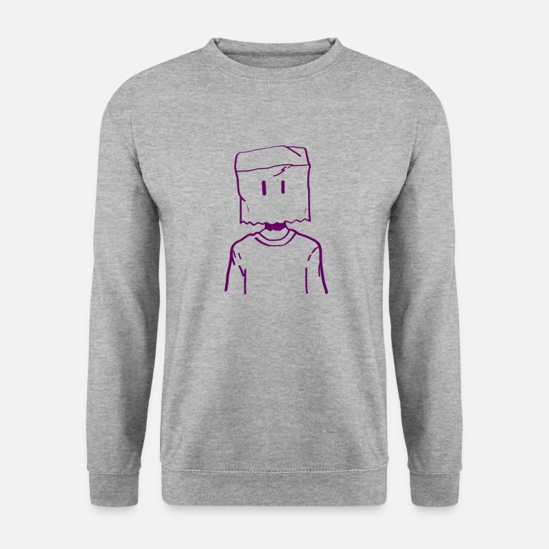 Box-Gesicht - Unisex Pullover - Weißgrau meliert