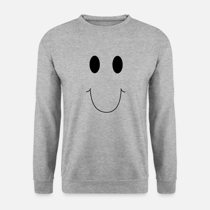 LÄCHELN - GLÜCKLICHES GESICHT. - Unisex Pullover - Weißgrau meliert