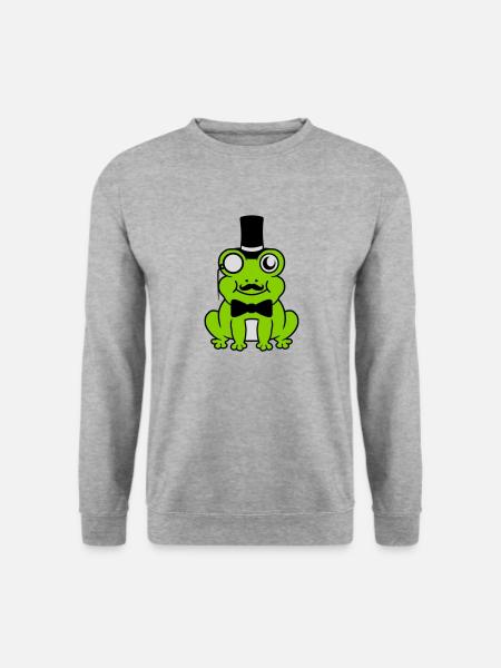 Sir Frog Gentlemen Cylinder - Unisex Sweatshirt - salt & pepper