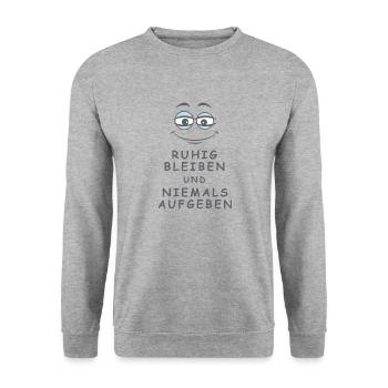 Niemals aufgeben - Unisex Pullover - Weißgrau meliert - Vorne - Alina (178cm) & Michal (187cm)