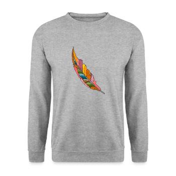 Feather - Unisex Sweatshirt - salt & pepper - Front - Alina (178cm) & Michal (187cm)