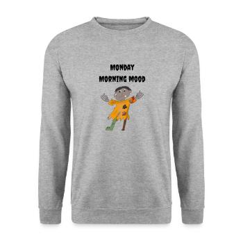 Montag Morgen Laune | Zombie - Unisex Pullover - Weißgrau meliert - Vorne - Alina (178cm) & Michal (187cm)