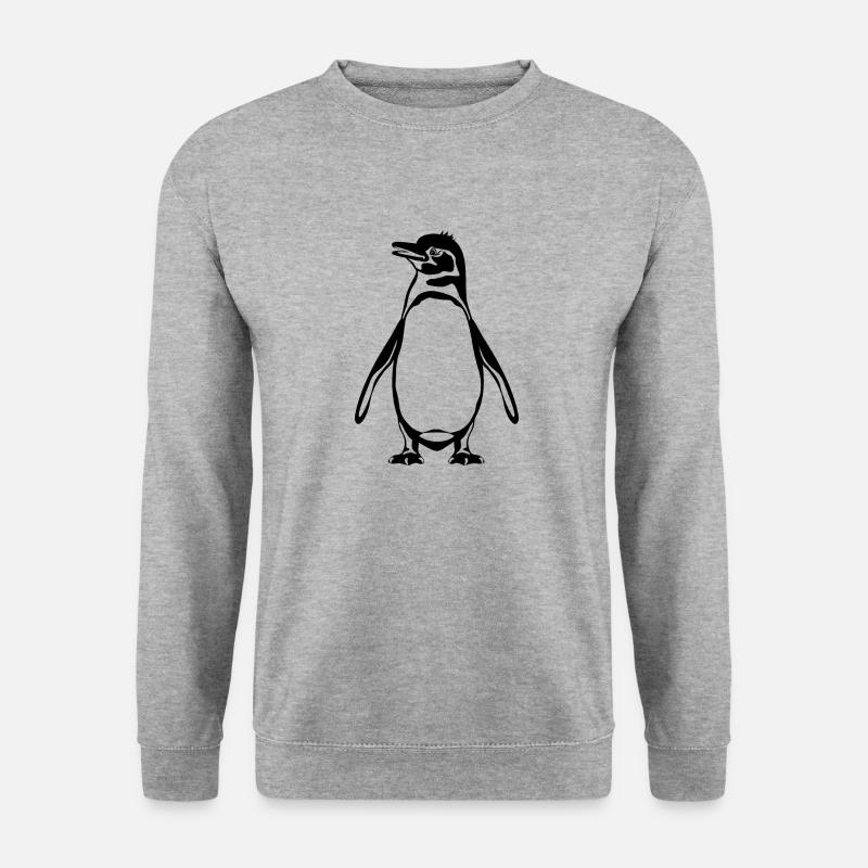 Galapagos-Pinguin - Unisex Pullover - Weißgrau meliert