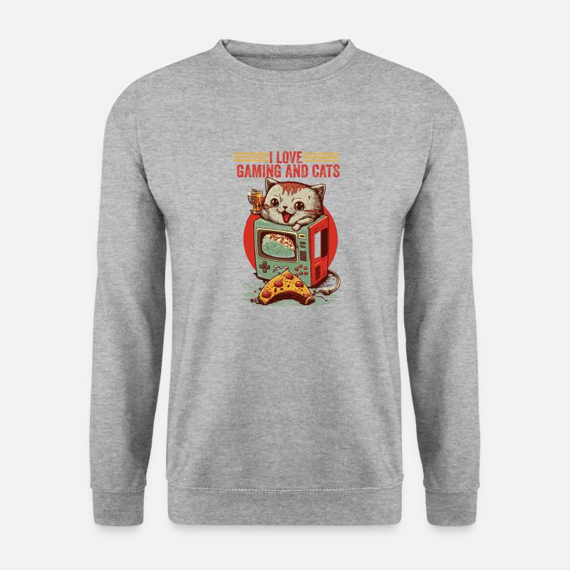 Gift idea game cat - Unisex Sweatshirt - salt & pepper