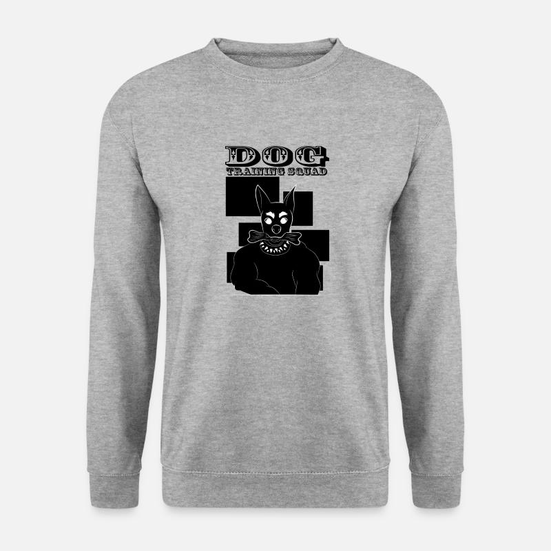 Dog Training Squad Lustiger professioneller - Unisex Pullover - Weißgrau meliert