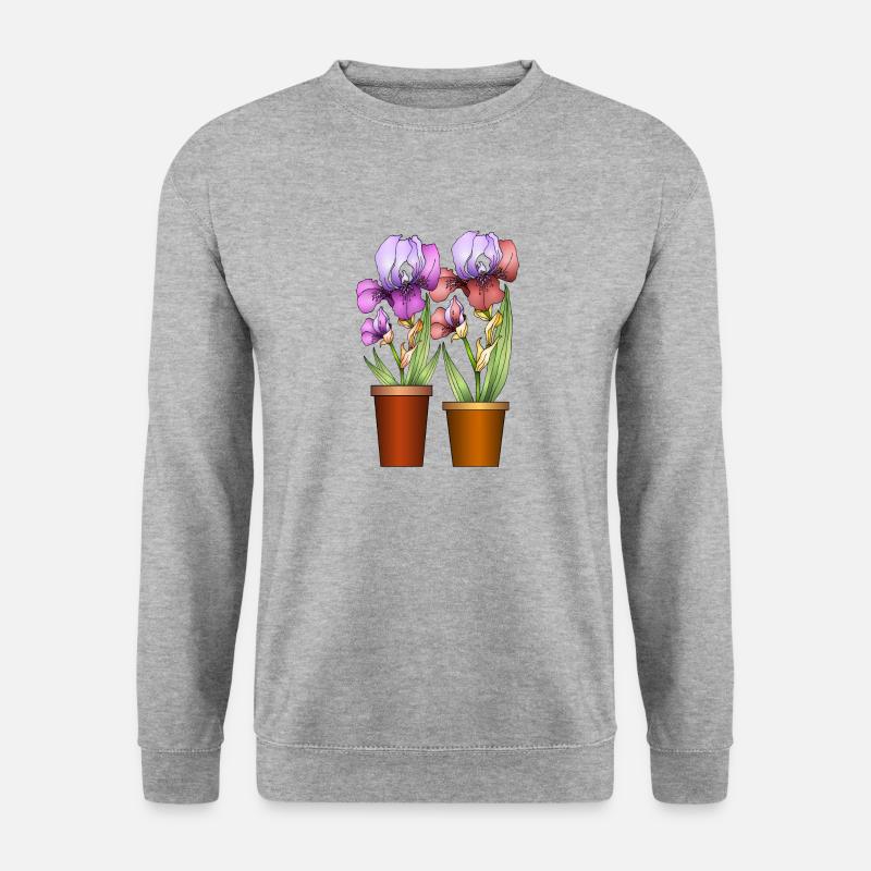 Blumen - Unisex Pullover - Weißgrau meliert