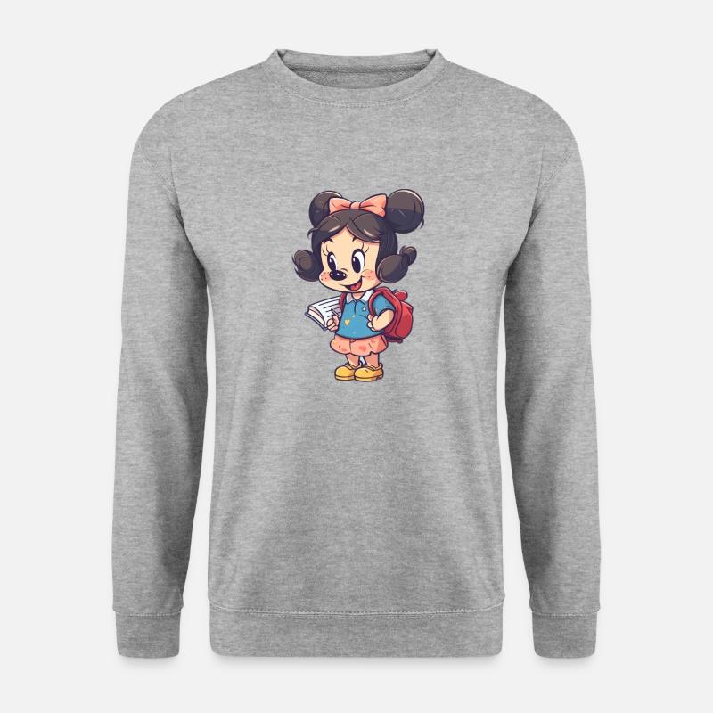 school girl - Unisex Pullover - Weißgrau meliert