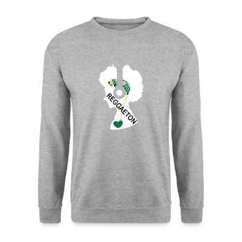 My heart beats for reggaeton - Unisex Sweatshirt - salt & pepper - Front - Alina (178cm) & Michal (187cm)