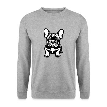 Chiens Chien bouledogue Français Chien Propriétaire - Sweat-shirt Unisexe - gris chiné - Devant - Alina (178cm) & Michal (187cm)