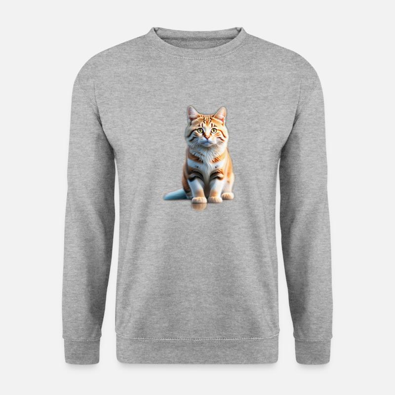 Katze - Unisex Pullover - Weißgrau meliert
