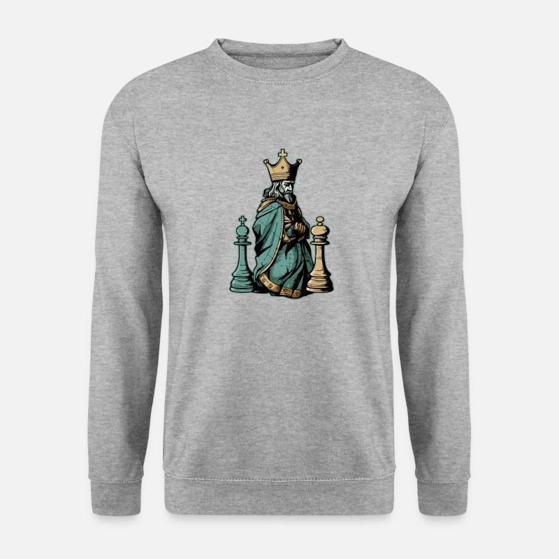 Der grün-goldene König - Unisex Pullover - Weißgrau meliert