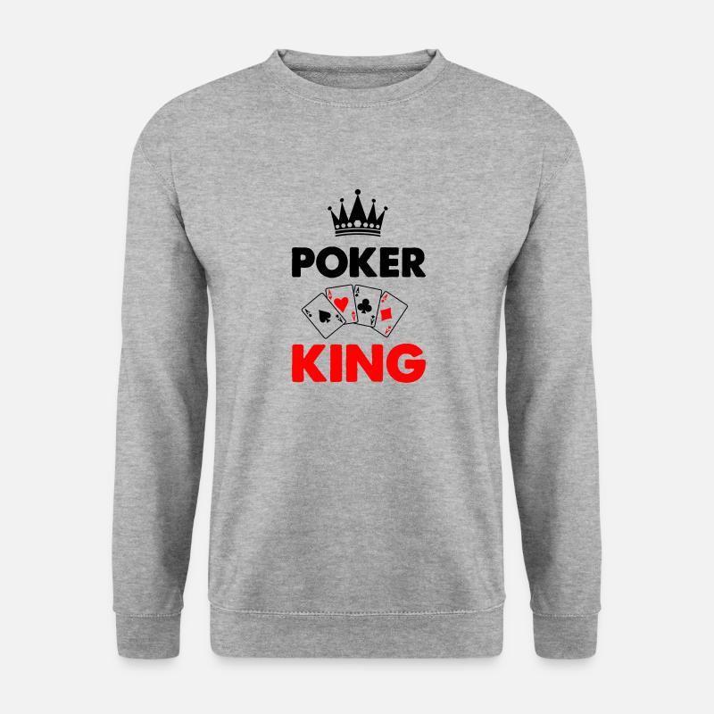 poker king - Unisex Pullover - Weißgrau meliert