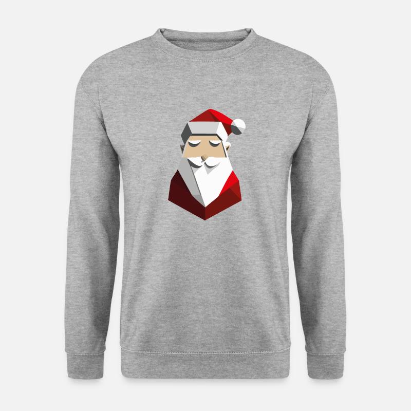 Geometrischer Weihnachtsmann - Unisex Pullover - Weißgrau meliert