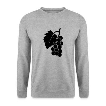 Weintraube - Unisex Pullover - Weißgrau meliert - Vorne - Alina (178cm) & Michal (187cm)