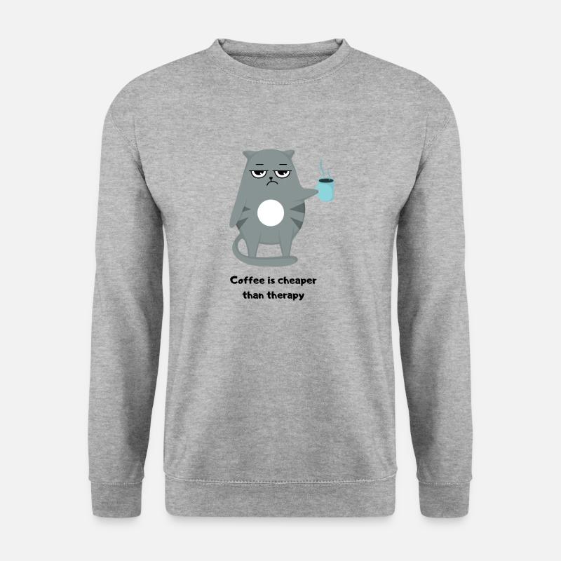 Coffee is cheaper - Unisex Pullover - Weißgrau meliert