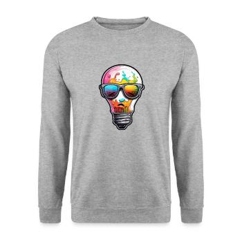 Bulb / Bulb / Brightness / Light - Unisex Sweatshirt - salt & pepper - Front - Alina (178cm) & Michal (187cm)