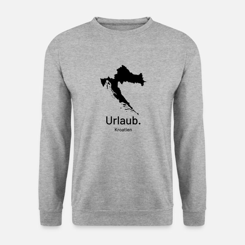 Kroatien. Urlaub. - Unisex Pullover - Weißgrau meliert