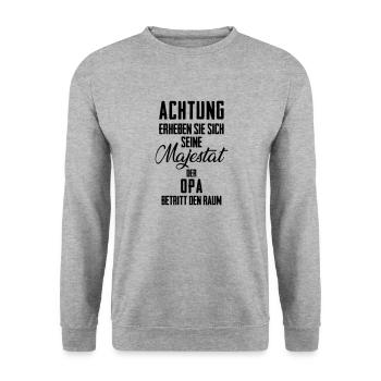 opa - Unisex Pullover - Weißgrau meliert - Vorne - Alina (178cm) & Michal (187cm)