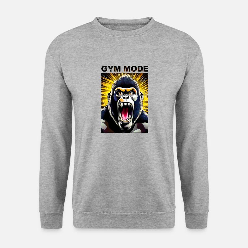 Gorilla Gym Mode - Unisex Pullover - Weißgrau meliert